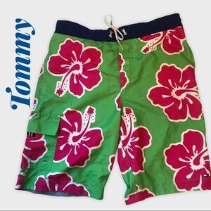 Tommy Hilfiger Green Floral Swim Trunks Shorts